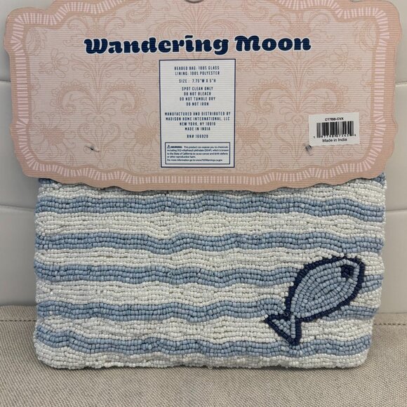 Wandering Moon Viral Sardines Beaded Bag - Blue and White - Picture 2 of 7